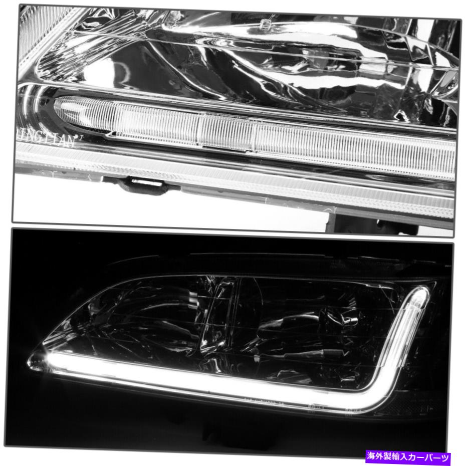 USヘッドライト 1998-2002ホンダアコードペアクロームハウジングクリアコーナーヘッドライトW / LED DRL FOR 1998-2002 HONDA ACCORD PAIR CHROME HOUSING CLEAR CORNER HEADLIGHT W/LED DRL【並行輸入品】