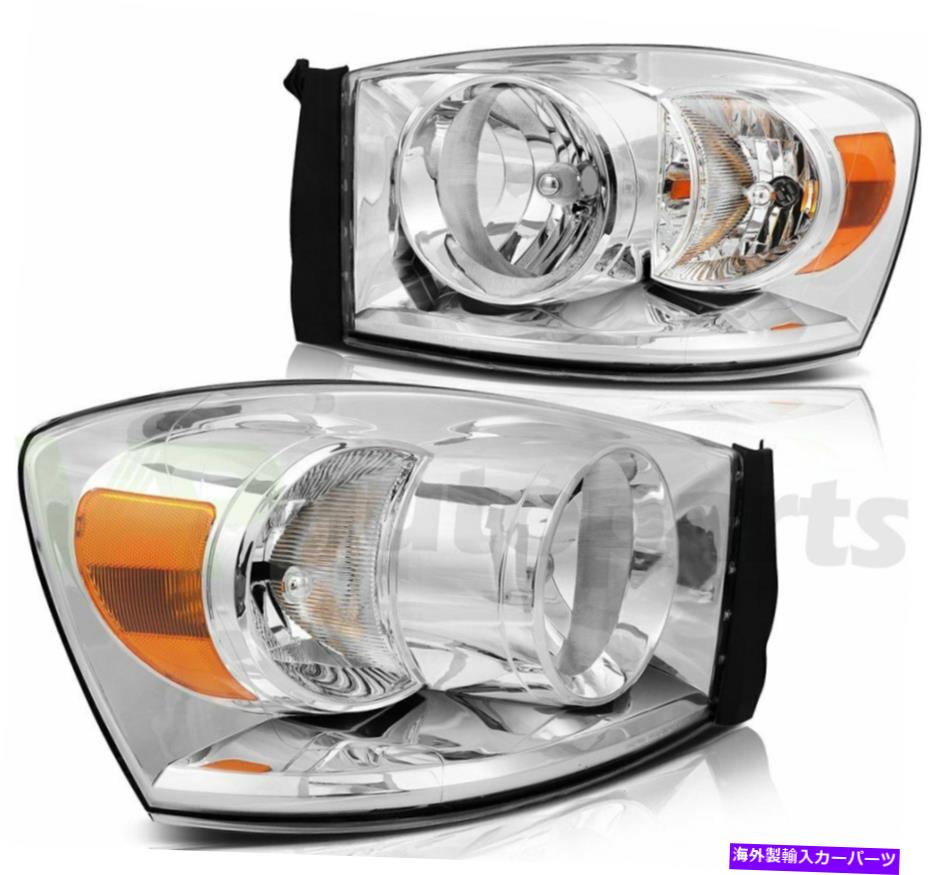 USヘッドライト 2006-2009 Dodge RAMヘッドライト左+右側の交換ヘッドランプセット For 2006-2009 Dodge Ram Headlights Left + Right Sides Replacement Headlamps Set【並行輸入品】