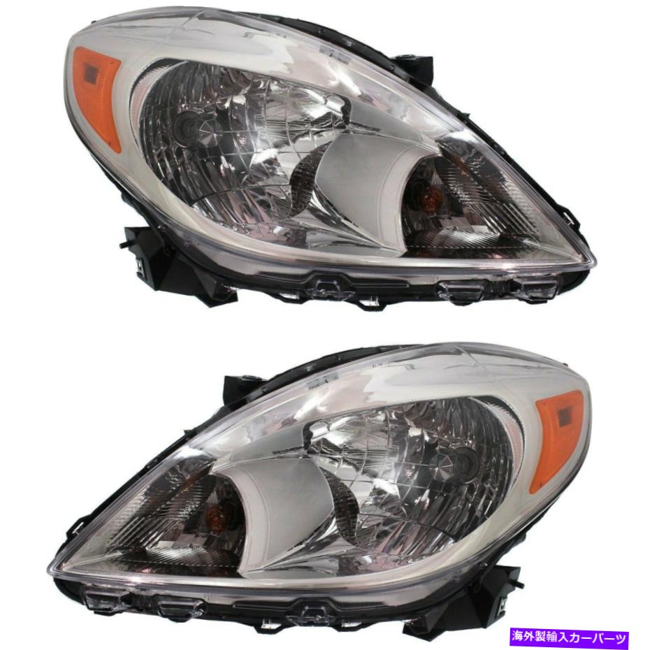 USヘッドライト Headlight 2013 2013 2013 2014日産日産逆versa 2PC Headlight Set For 2012 2013 2014 Nissan Versa Left and Right With Bulb 2Pc【並行輸入品】
