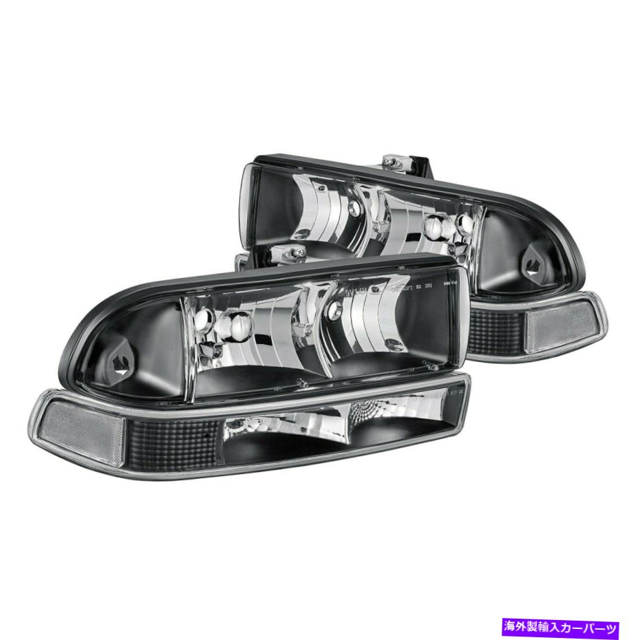 USヘッドライト Chevy S10 98-04 Lumen 87-1001286ブラックユーロヘッドライトWバンパーライト For Chevy S10 98-04 Lumen 87-1001286 Black Euro Headlights w Bumper Lights【並行輸入品】