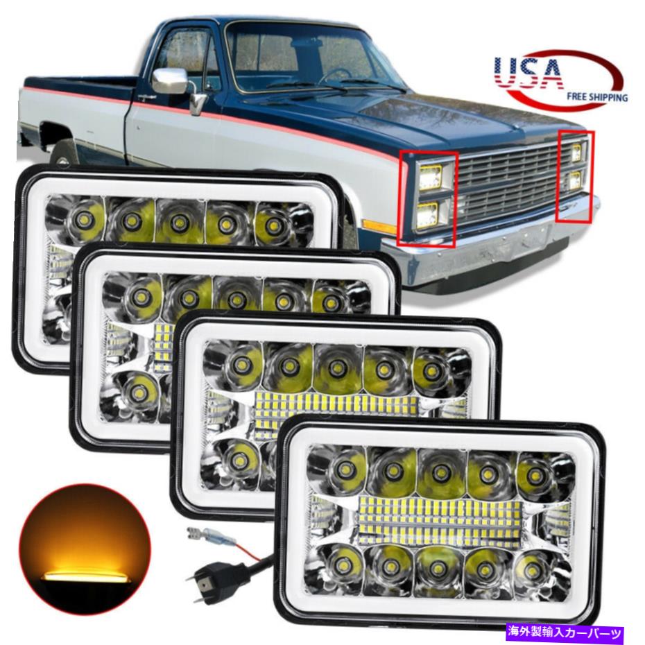 USヘッドライト Chevy C10 C20 C30 Camaro EI用4&times;6 '' '' '' '' CREE LEDヘッドライトHi / Lo封印ハロービーム 4X6'' Cree LED Headlight Hi/Lo Sealed Halo Beam for Chevy C10 C20 C30 Camaro EI【並行輸入品】｜Us Custom Parts Shop USDM