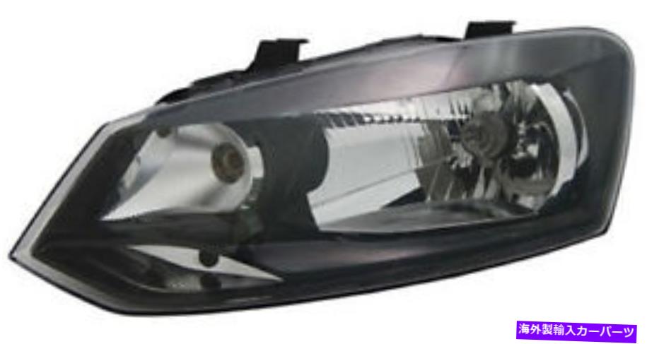 USヘッドライト ブラッククリア仕上げ左側のH4ヘッドライトフロントライト09からVW Polo 6R Black clear finish Left side H4 headlight front light for VW Polo 6R from 09【並行輸入品】