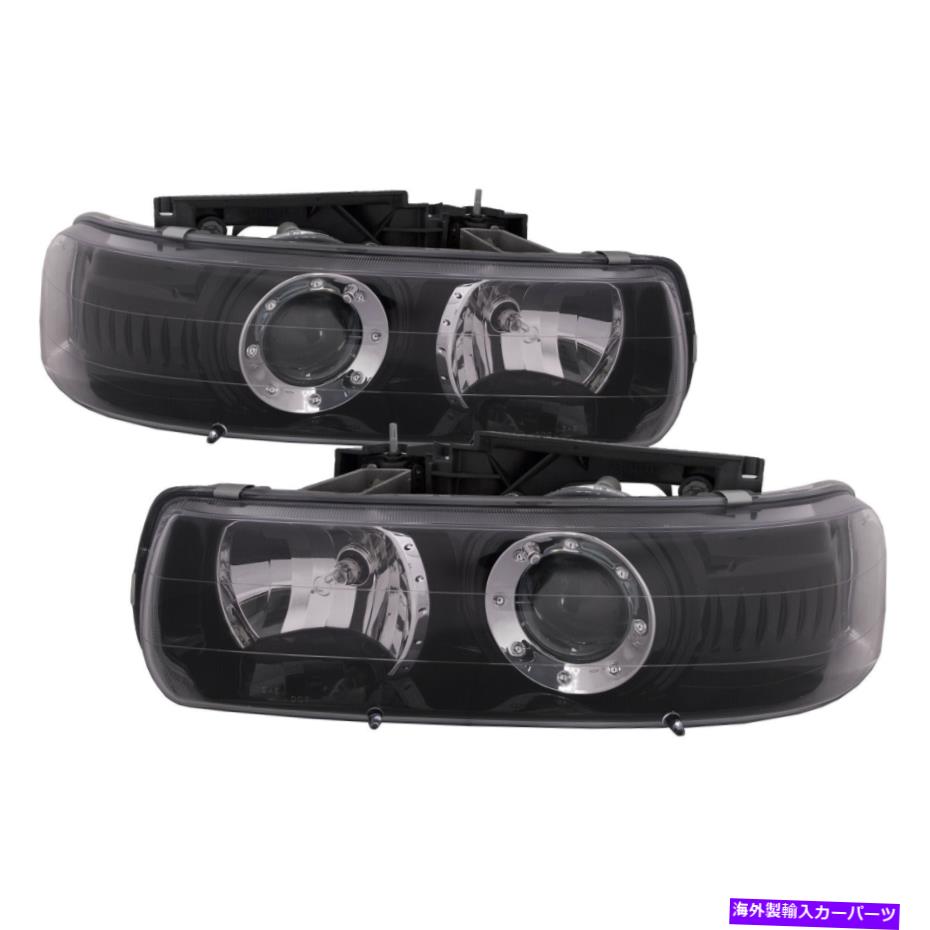 USヘッドライト ヘッドライトセットブラックプロジェクターペアフィット1999-2002シボレーシルナド/タホ Headlights Set Black Projector Pair Fits 1999-2002 Chevrolet Silverado/Tahoe【並行輸入品】