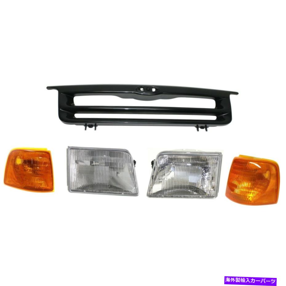 USヘッドライト 1993年から1994年のFord Ranger 4WDスタイルサイドのヘッドライトキットにはグリルが含まれています Headlight Kit For 1993-1994 Ford Ranger 4WD Styleside Includes Grille【並行輸入品】
