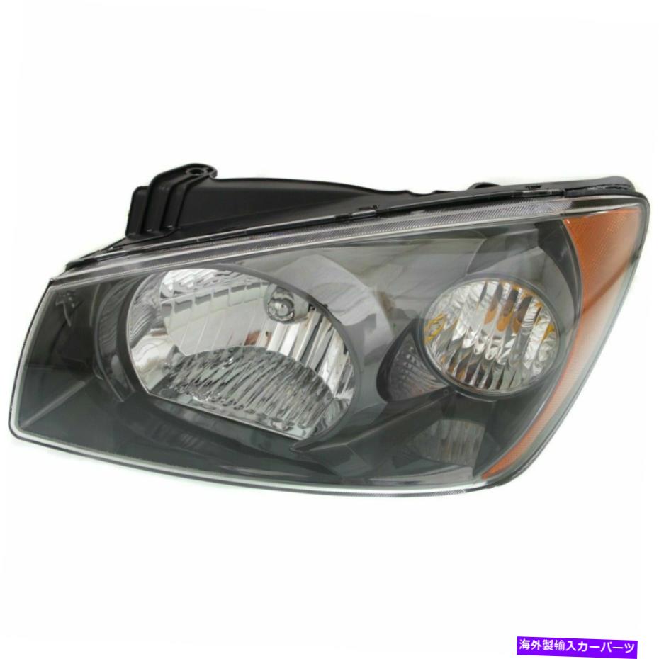 USヘッドライト ドライバー左LHヘッドランプアセンブリBlack Housing Fits 2004 2006 Kia Spectra Driver Left LH Headlamp Assembly With Black Housing fits 2004 2006 Kia Spectra【並行輸入品】