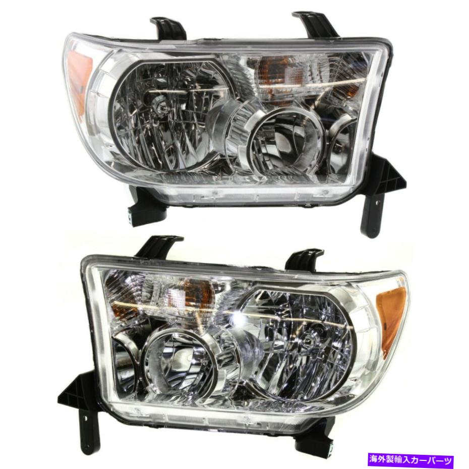 USヘッドライト 2007年から2013年のヘッドライトセットTOYOTA TUNDRA 2008-2016 Sequoia LH RH W /電球 Headlight Set For 2007-2013 Toyota Tundra 2008-2016 Sequoia LH RH w/ bulb【並行輸入品】