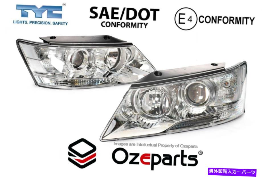 USヘッドライト Hyundai Sonata NF S2 2008~2010のためのペアLH + RHヘッドライトランプ（クロム）セット Set Pair LH+RH Head Light Lamp (Chrome) For Hyundai Sonata NF S2 2008~2010【並行輸入品】