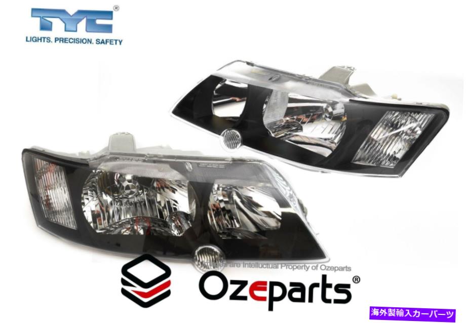 USヘッドライト Pair LH + RhヘッドライトランプブラックvyコモドールSS SV8 2002~2004 Pair LH+RH Head Light Lamp Black For Holden VY Commodore SS SV8 2002~2004【並行輸入品】