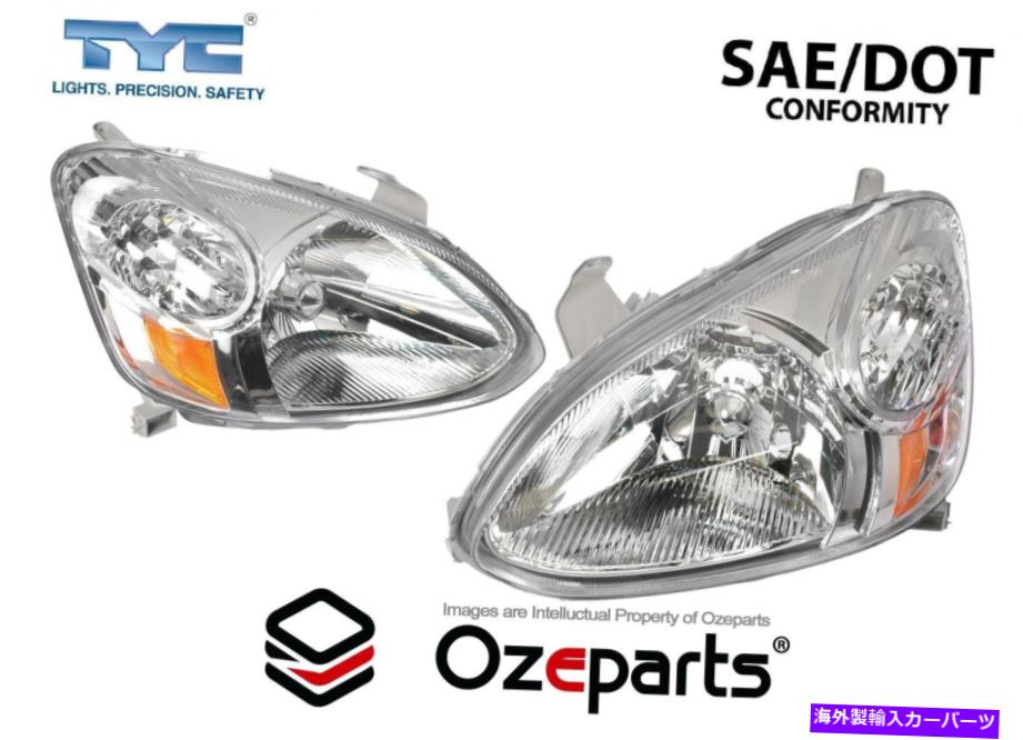 USヘッドライト トヨタエコーBT 4ドアセダン2002~2005用LH + RHヘッドライトランプのペア Pair of LH+RH Head Light Lamp For Toyota Echo BT 4 Door Sedan 2002~2005【並行輸入品】