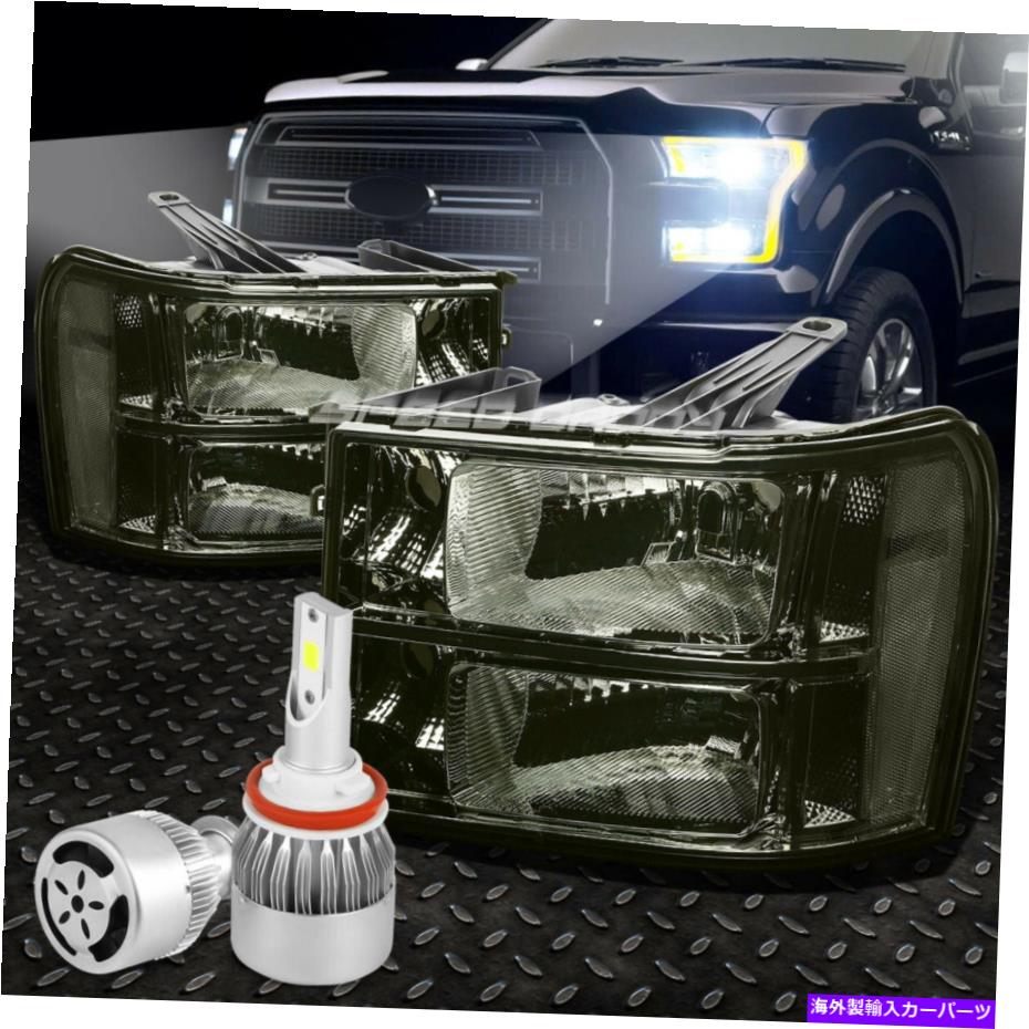 USヘッドライト スモークハウジングヘッドライト+クリアコーナー+ホワイトLED H8 HID 07-14 GMT 900 SMOKED HOUSING HEADLIGHT+CLEAR CORNER+WHITE LED H8 HID W/FAN FOR 07-14 GMT 900【並行輸入品】