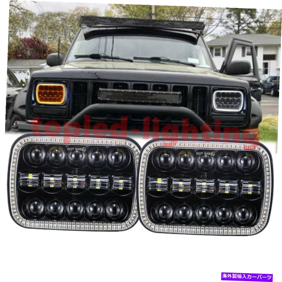 USヘッドライト Jeep YJ Cherokee XJトラックH4 LEDスクエアヘッドライトのためのドット5x7 \