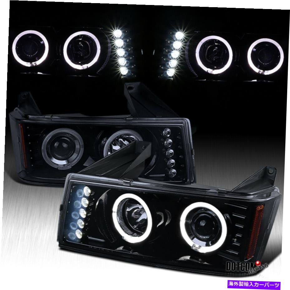 USヘッドライト 光沢のある黒2004-2012 Colorado Dual HaloプロジェクターヘッドライトLED DRLストリップ Glossy Black 2004-2012 Colorado Dual Halo Projector Headlights LED DRL Strip【並行輸入品】