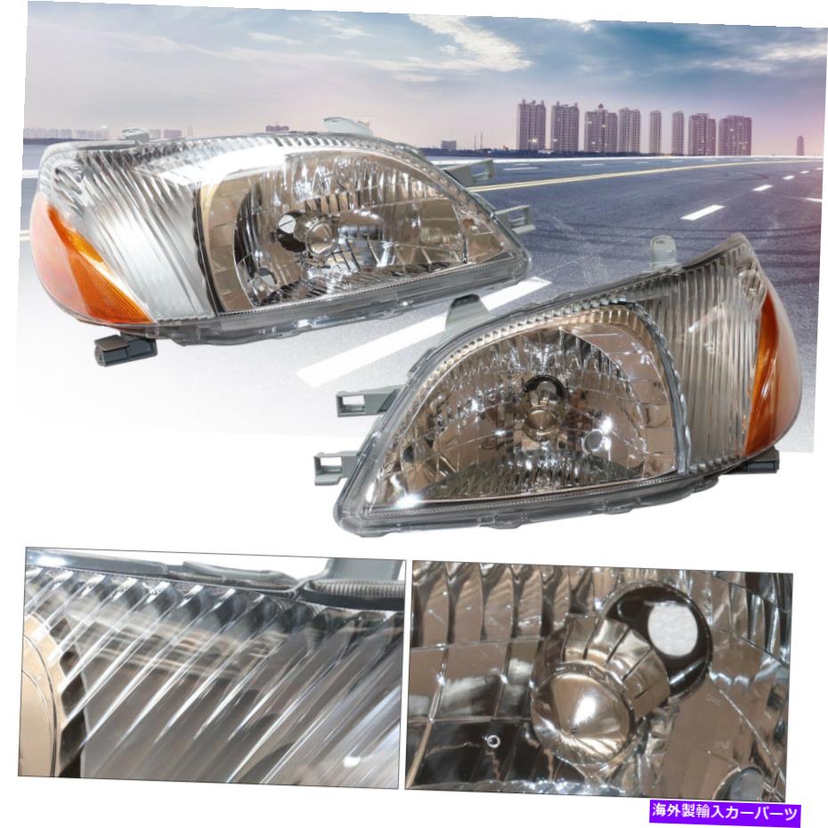 USヘッドライト 2000年2002年2002年のヘッドライト左右のトヨタエコー Headlight For 2000 2001 2002 Toyota Echo Left and Right【並行輸入品】