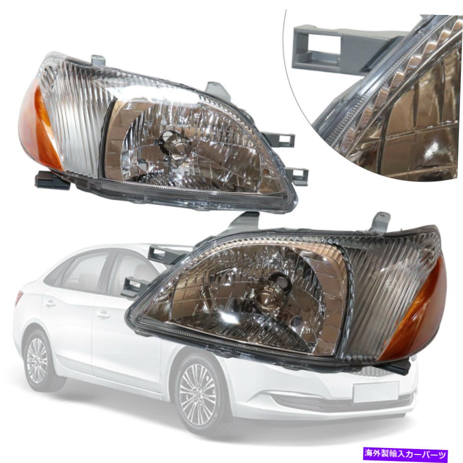USヘッドライト フロントヘッドライト左+右LH RHは2000年2001年2002年トヨタエコー Front Headlight Left + Right LH RH For 2000 2001 2002 Toyota Echo【並行輸入品】