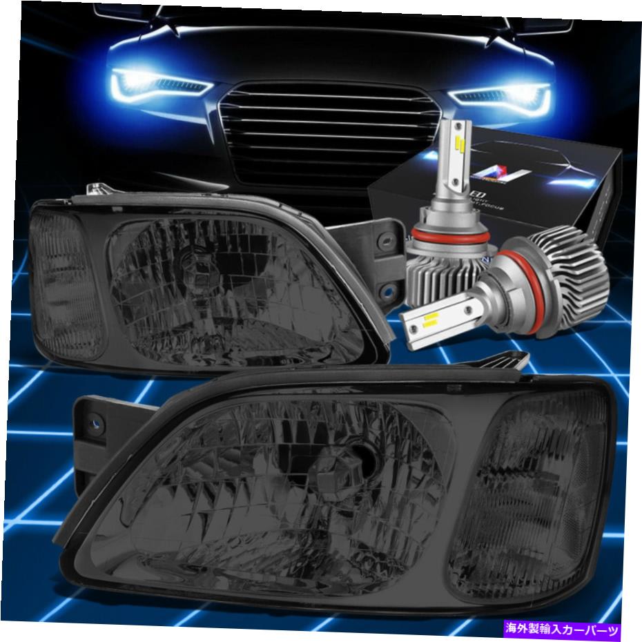 USヘッドライト 00-04のために00-04のためにL / 03-06 Bajaのヘッドライトランプw / LEDキットスリムスタイルスモーク For 00-04 Subaru Legacy L/03-06 Baja Headlight Lamps w/LED Kit Slim Style Smoked【並行輸入品】