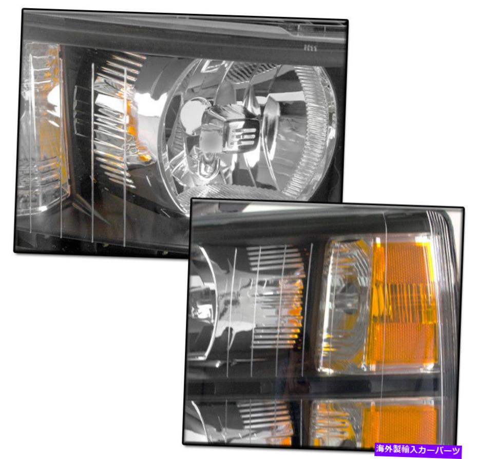 USヘッドライト 2007-2013 Chevy Silverado / 2014 2500/3500 HDトラック黒LED DRLヘッドライトランプ 2007-2013 CHEVY SILVERADO/2014 2500/3500 HD TRUCK BLACK LED DRL HEADLIGHTS LAMPS【並行輸入品】