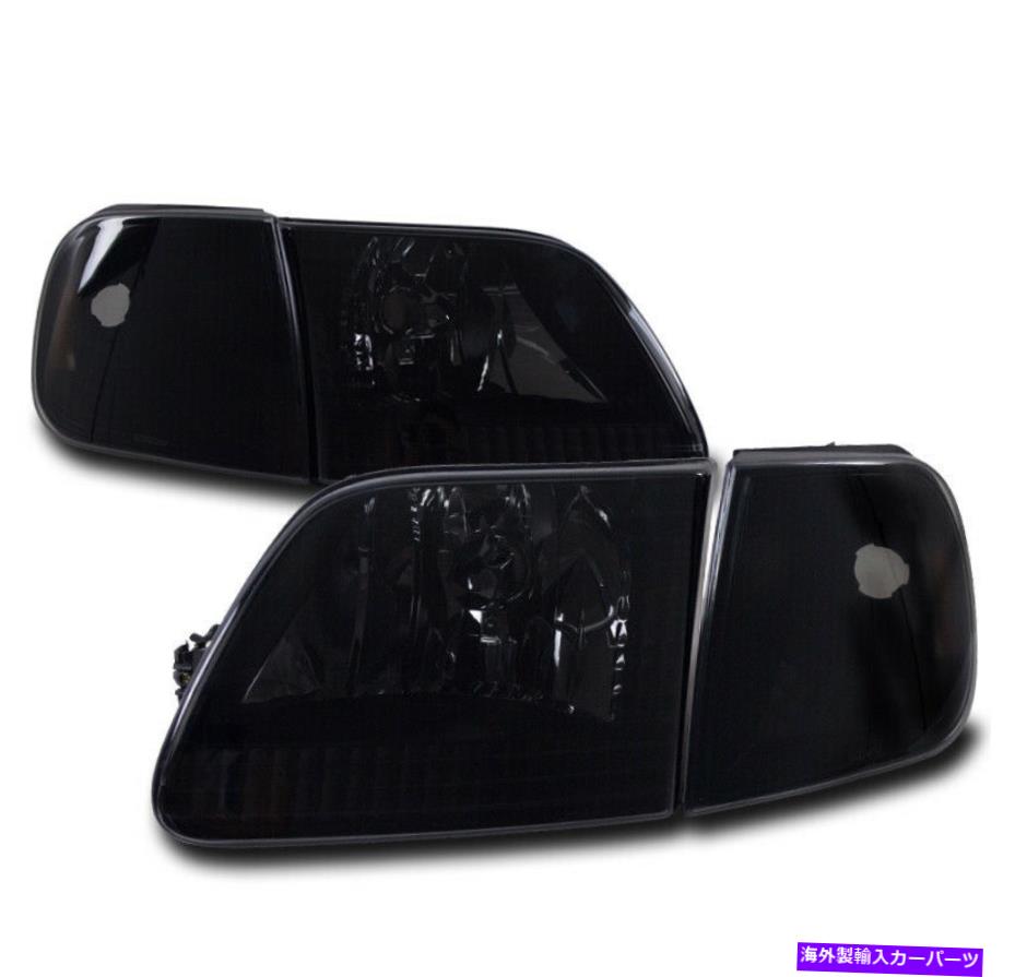 USヘッドライト FORD 1997-2003 F-150 / 1997-2002エクスペディションクリスタルヘッドライト+コーナーブラック/スモーク FORD 1997-2003 F-150/1997-2002 EXPEDITION CRYSTAL HEADLIGHTS +CORNER BLACK/SMOKE【並行輸入品】