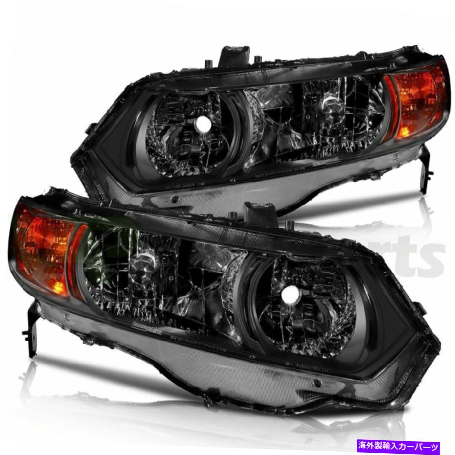 USヘッドライト Honda Civic Coupe 2DR 2006-2011のヘッドライトアセンブリBlack Housing Headlights Assembly For Honda Civic Coupe 2Dr 2006-2011 Replace Black Housing【並行輸入品】