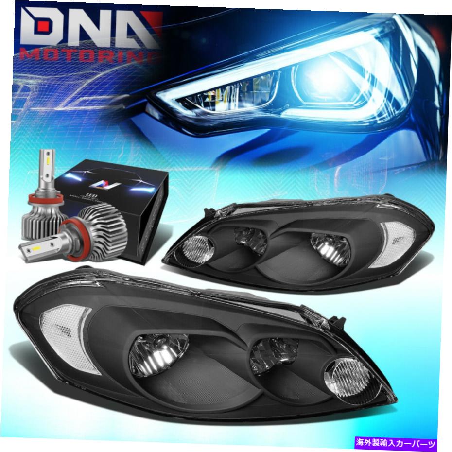 USヘッドライト 2006-2015のImpala / Monte Carlo Side Headlights W / LEDキットスリムスタイルブラック FOR 2006-2015 IMPALA/MONTE CARLO SIDE TURN HEADLIGHTS W/LED KIT SLIM STYLE BLACK【並行輸入品】