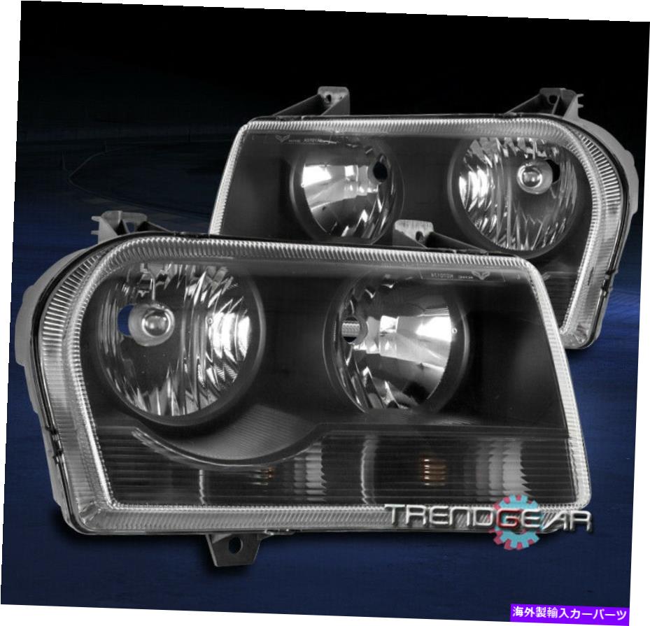 USヘッドライト 2005-2010 Chrysler 300の代替ヘッドライトヘッドランプランプブラックLH + RHペア FOR 2005-2010 CHRYSLER 300 REPLACEMENT HEADLIGHT HEADLAMP LAMP BLACK LH+RH PAIR【並行輸入品】