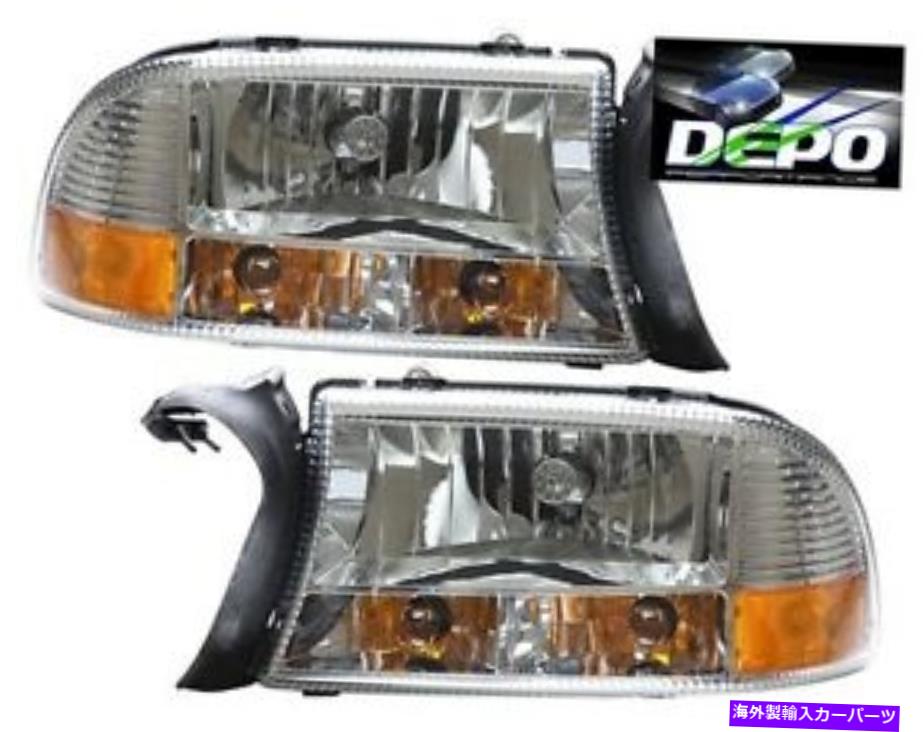 USヘッドライト フィット97-04 Durango Dakota Chromeヘッドライト1pcコーナーデポ fit 97-04 Durango Dakota CHROME Headlights 1PC Corner DEPO【並行輸入品】