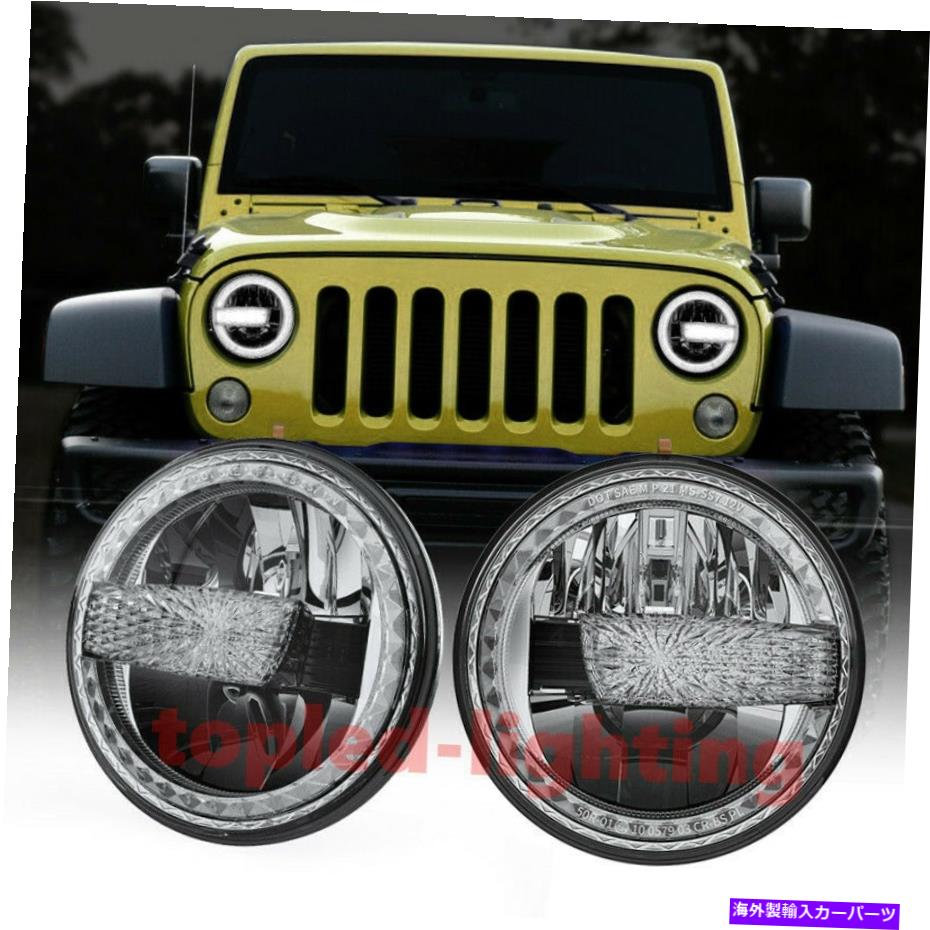 USヘッドライト 2021 Faros Ojo de Angel Led 4x4 Para Autos H4 7 \