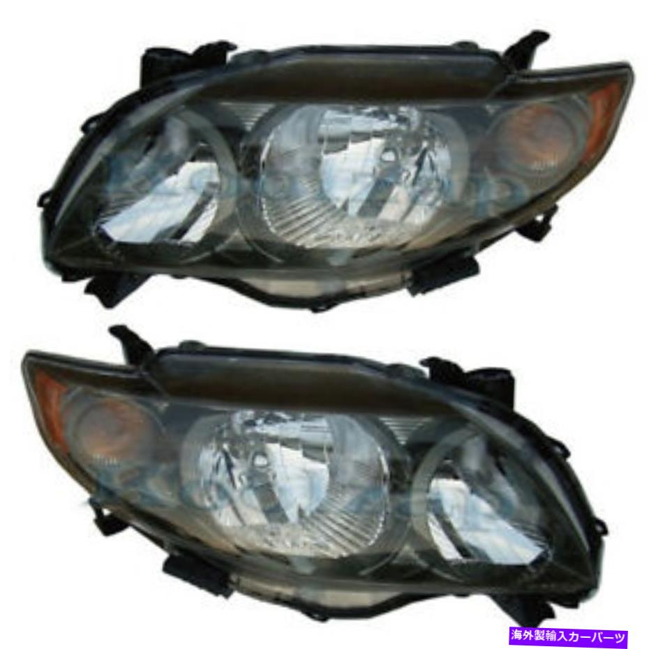USヘッドライト 09-10 Corolla S XRSヘッドライトヘッドランプブラックヘッドライト左右セットペア For 09-10 Corolla S XRS Headlight Headlamp Black Head Light Left Right Set PAIR【並行輸入品】