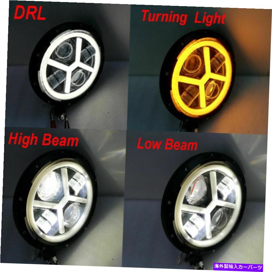 USヘッドライト 4倍7インチラウンドLEDヘッドライトハロー角度の目は、ジープ97-2017ラングラーJK LJ TJ 4x 7 Inch Round LED Headlight Halo Angle Eyes For Jeep 97-2017 Wrangler JK LJ TJ【並行輸入品】