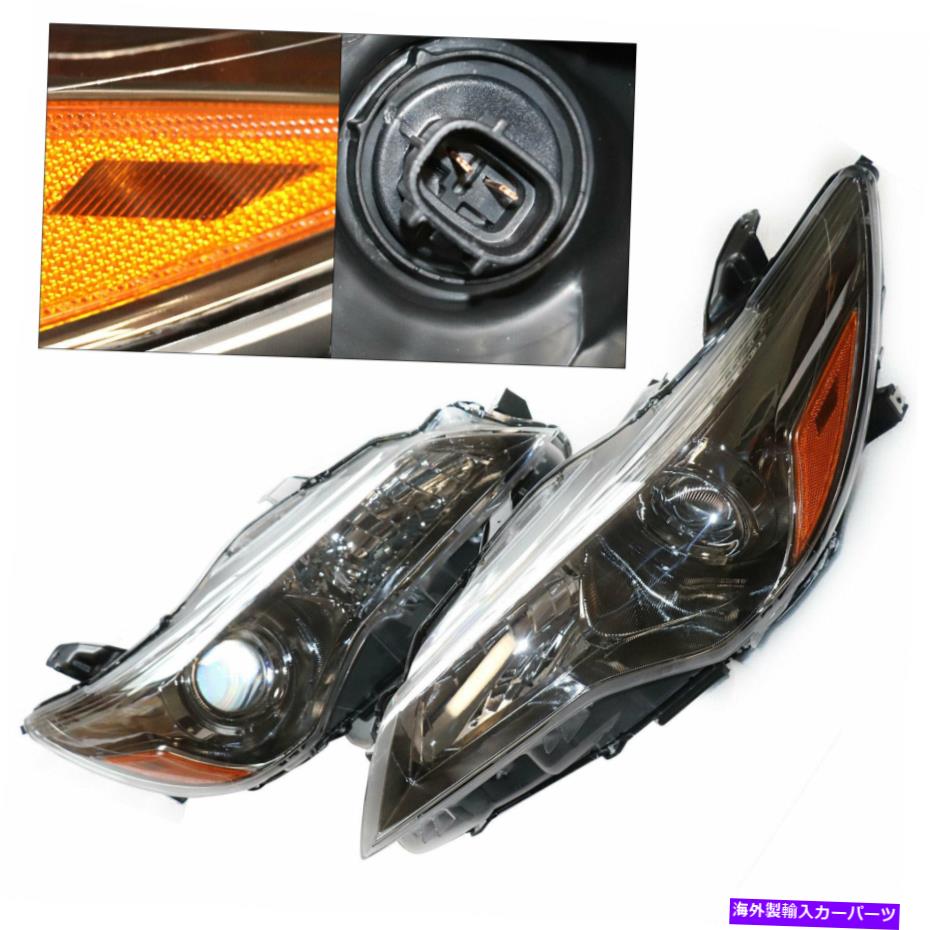 USヘッドライト 2015年から17年のハロゲンヘッドライトヘッドランプブラックTOYOTA CAMRY左+右 1 Pair of Halogen Headlight Headlamp Black For 2015-17 Toyota Camry Left + Right【並行輸入品】