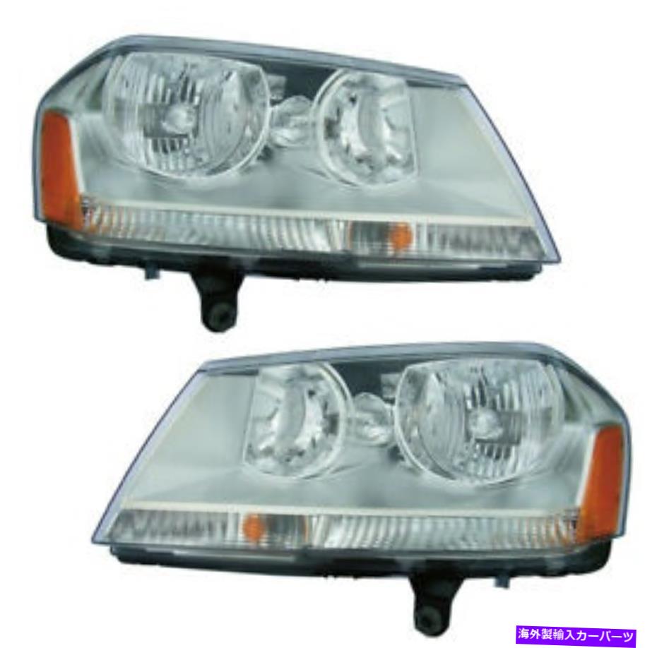 USヘッドライト 08-14 Dodge Avenger SE / SXTのためのヘッドライトのフロントランプペアセット左右 Headlights Front Lamps Pair Set for 08-14 Dodge Avenger SE/SXT Left & Right【並行輸入品】