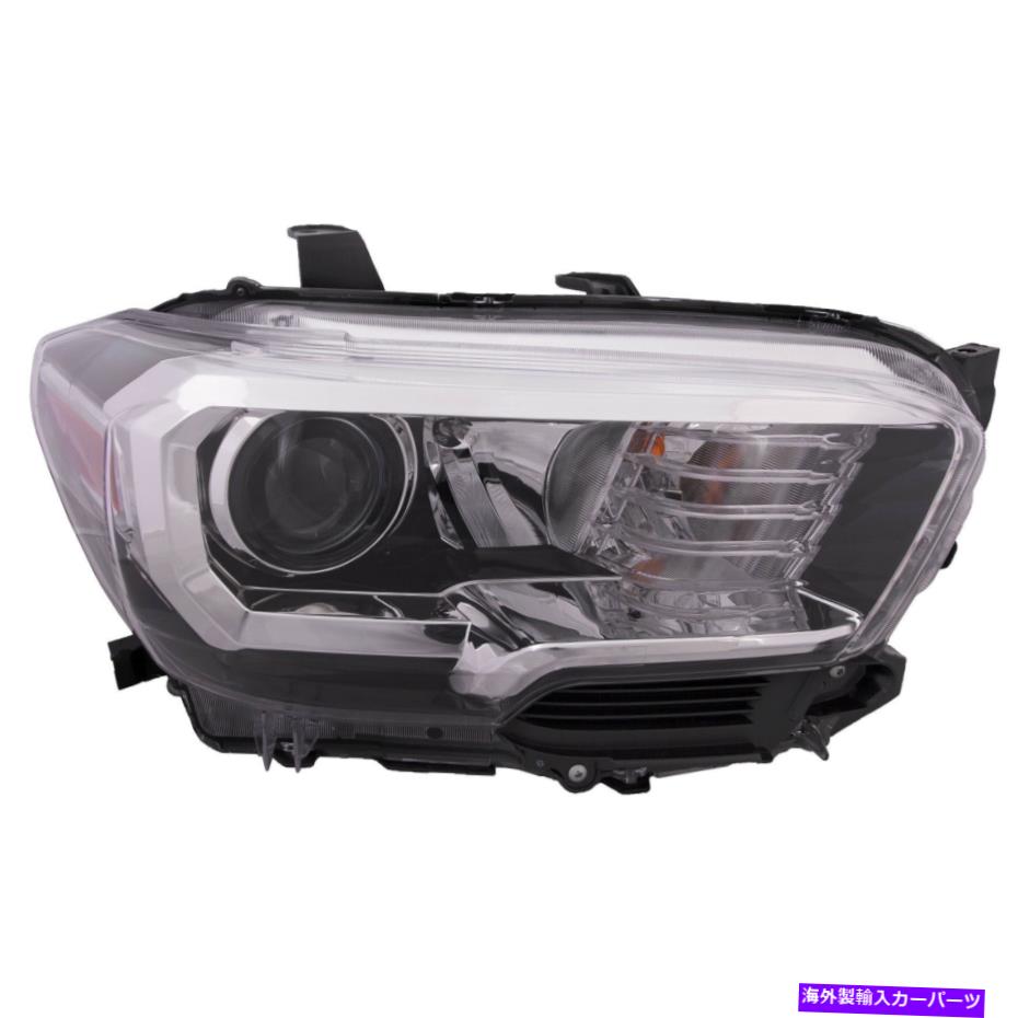 USヘッドライト ヘッドライトハロゲンブラックハウジング右乗客2016-2017トヨタタコマ Headlight Halogen Black Housing Right Passenger Fits 2016-2017 Toyota Tacoma【並行輸入品】