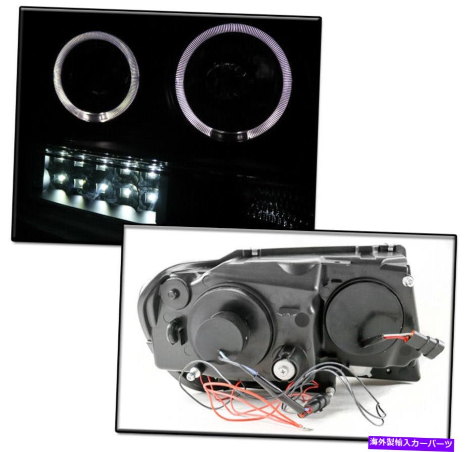 USヘッドライト 1999-2004ジープグランドチェロキーLED Haloブラックプロジェクターヘッドライトヘッドランプ FOR 1999-2004 JEEP GRAND CHEROKEE LED HALO BLACK PROJECTOR HEADLIGHTS HEADLAMPS【並行輸入品】