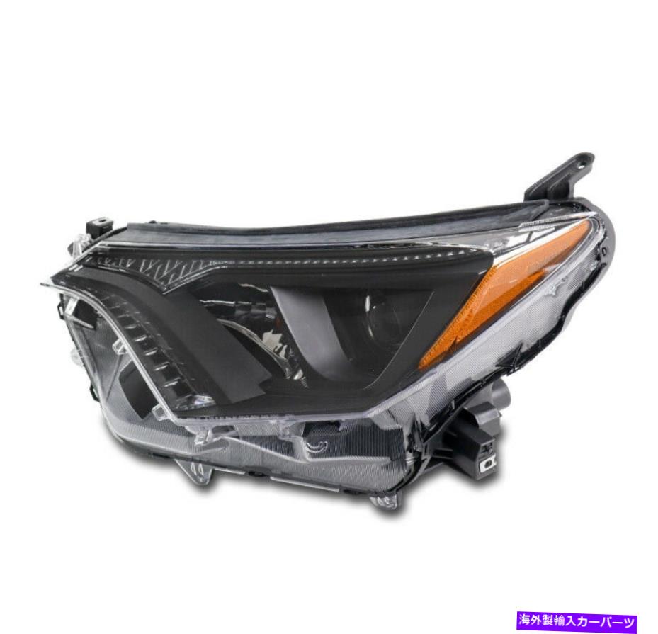 USヘッドライト トヨタRAV4ハロゲンプロジェクターヘッドライトランプブラックドライバー左側 For 16-18 Toyota RAV4 Halogen Projector Headlight Lamp Black Driver Left Side【並行輸入品】