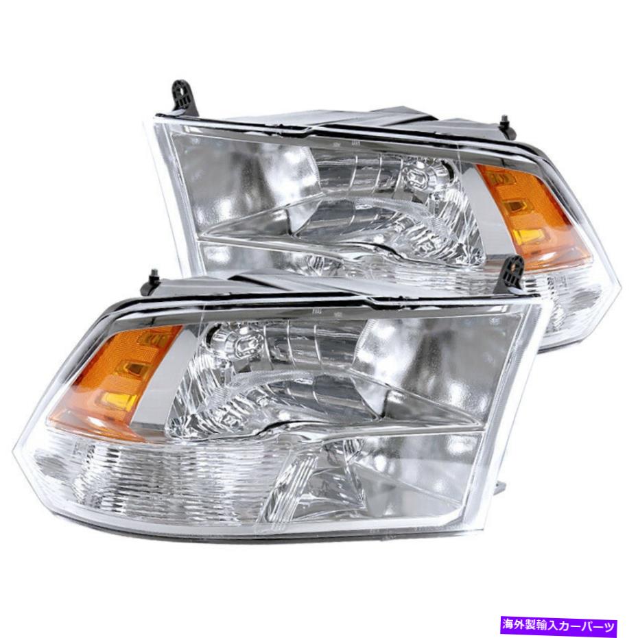 USヘッドライト 09-18 Dodge RAM 1500/2500/3500ペアクリアレンズヘッドライトクワッドランプ琥珀色 For 09-18 Dodge Ram 1500/2500/3500 Pair Clear Lens Headlights Quad Lamps Amber【並行輸入品】