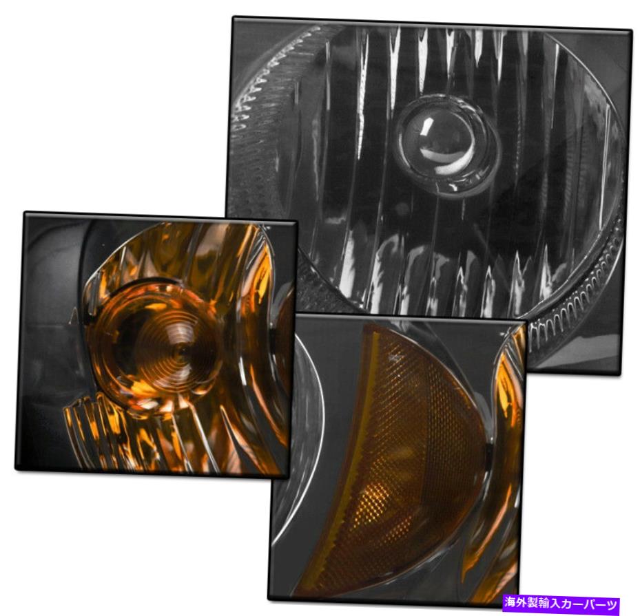 USヘッドライト 2004-2008のシボレーマリブの煙交換のヘッドライトランプW / Blue LED DRLキット FOR 2004-2008 CHEVY MALIBU SMOKE REPLACEMENT HEADLIGHTS LAMP W/BLUE LED DRL KIT【並行輸入品】