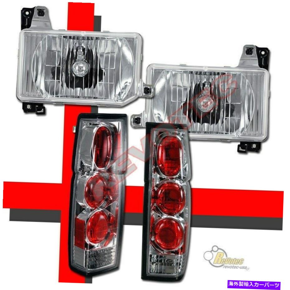 USヘッドライト 88-89日産D21ハードボディピックアップのためのクロムヘッドライト＆テールライト Chrome Headlights & Tail Lights For 88-89 Nissan D21 Hardbody Pickup【並行輸入品】