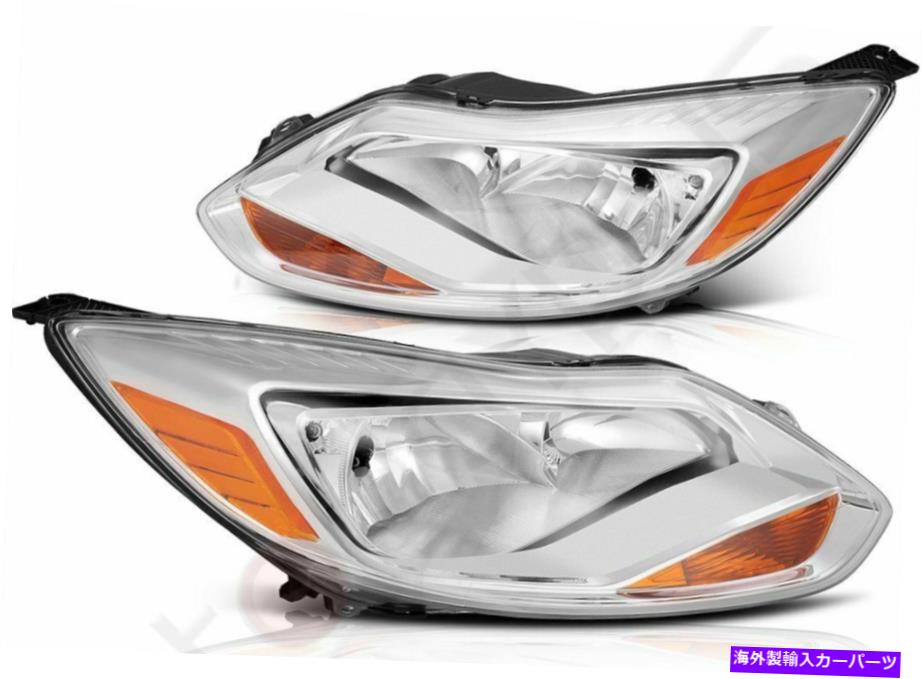 USヘッドライト 2012-2014フォーカスヘッドランプクロームハウジングペアヘッドライトアセンブリ 2pcs For 2012-2014 Ford Focus Headlamps Chrome Housing Pair Headlights Assembly【並行輸入品】