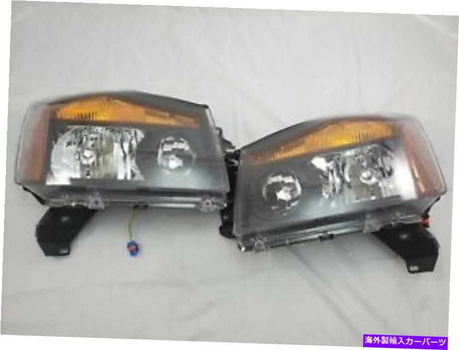 USヘッドライト 2004年 - 2015年日産タイタン/ 2004-07 Armadaの交換ヘッドライトセット、黒 FOR 2004- 2015 Nissan TITAN/ 2004-07 ARMADA Replacement Headlight Set, BLACK【並行輸入品】