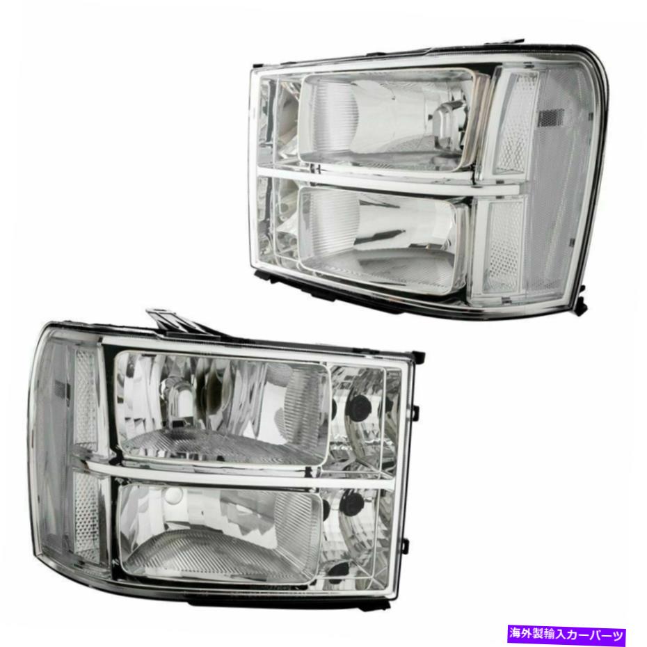 USヘッドライト 07-13 GMC Sierra 1500のためのペアヘッドライトアセンブリ左右gm2502283 / GM25032 Pair Headlights Assembly Left Right GM2502283/GM25032 For 07-13 GMC Sierra 1500【並行輸入品】