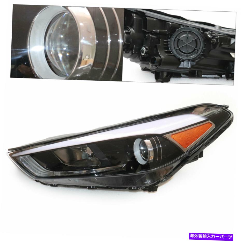 USヘッドライト ハロゲンヘッドライトヘッドライト左＆運転手フィット2016-2018ヒュンダイツーソンブラック Halogen Headlights Headlight Left&Driver Side Fit 2016-2018 Hyundai Tucson Black【並行輸入品】