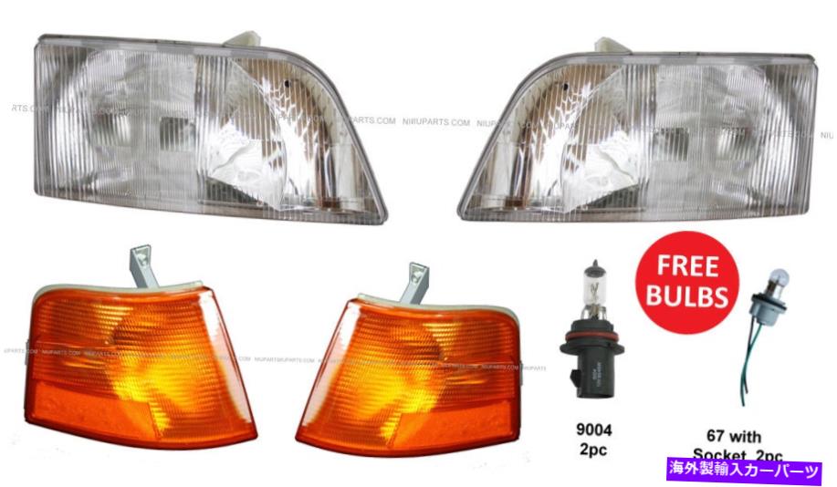 USヘッドライト コーナーライト付きヘッドライトLH＆RH（FIT：VOLVO VNL 1998-2003 VNM 1998-2015） Headlight with Corner Light LH & RH (Fit: Volvo VNL 1998-2003 VNM 1998-2015)【並行輸入品】