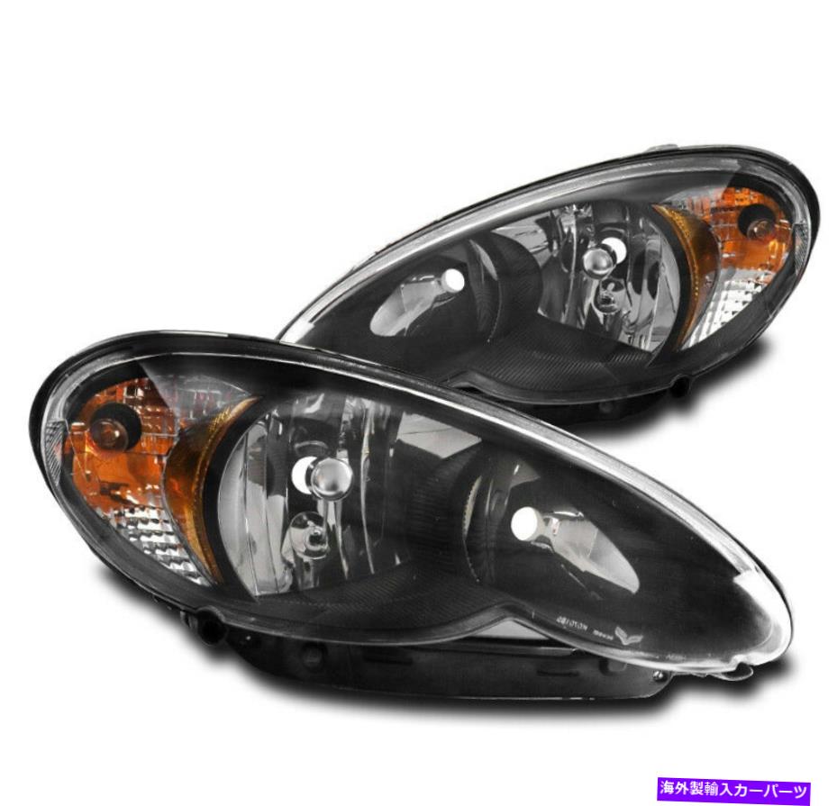 USヘッドライト 06-10 Chrysler PT CruiserワゴンクリスタルスタイルのヘッドライトランプブラックLH + RH FOR 06-10 CHRYSLER PT CRUISER WAGON CRYSTAL STYLE HEADLIGHTS LAMPS BLACK LH+RH【並行輸入品】