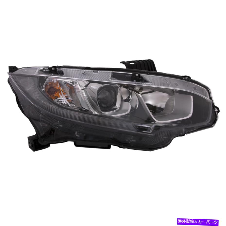 USヘッドライト ヘッドライトプロジェクターW /ハロー右フィット2016-2018ホンダシビッククーペ/セダンEX / EX-L Headlight Projector w/Halo Right Fits 2016-2018 Honda Civic Coupe/Sedan EX/EX-L【並行輸入品】