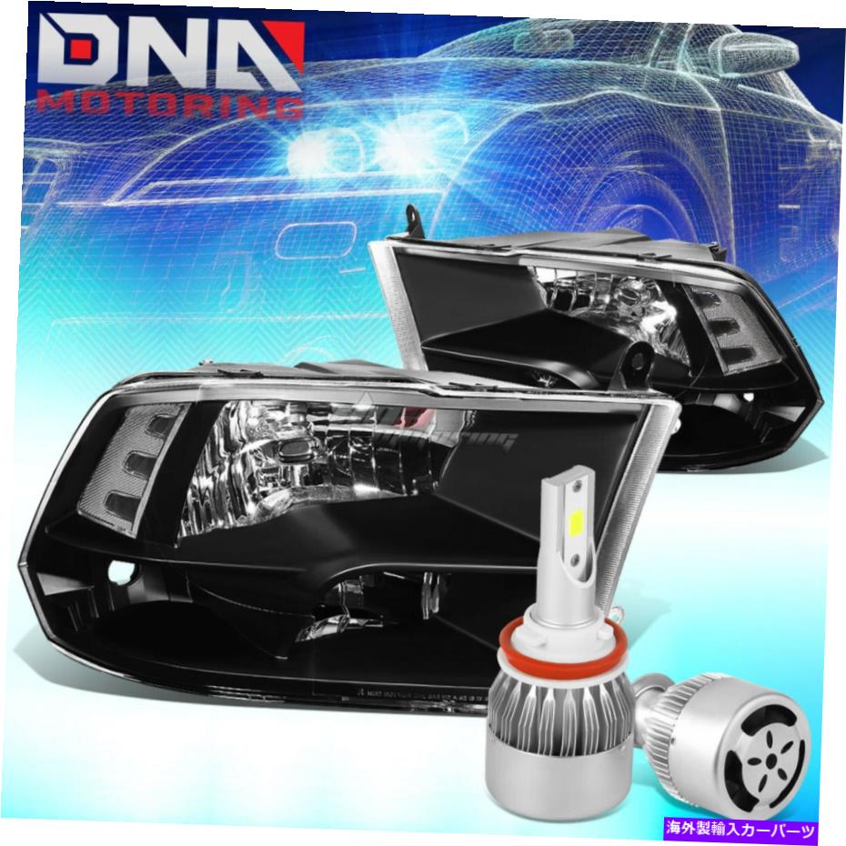USヘッドライト ブラッククワッドヘッドライト+クリアコーナー+ホワイトLED H8 HID W /ファンフィット09-17 RAM DS DJ D2 BLACK QUAD HEADLIGHT+CLEAR CORNER+WHITE LED H8 HID W/FAN FIT 09-17 RAM DS DJ D2【並行輸入品】
