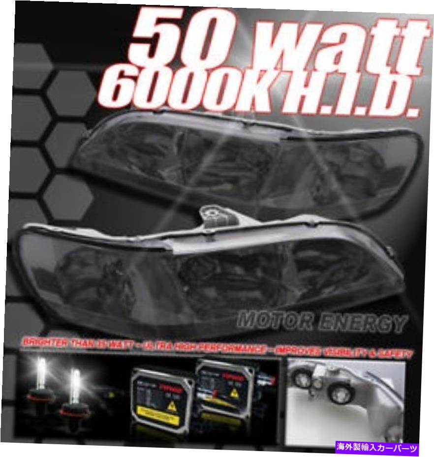 USヘッドライト 98-02ホンダアコードスモークヘッドライトヘッドランプランプW / 50W 6000K HID FOR 98-02 HONDA ACCORD SMOKE HEADLIGHT HEADLAMP LAMP W/50W 6000K HID【並行輸入品】