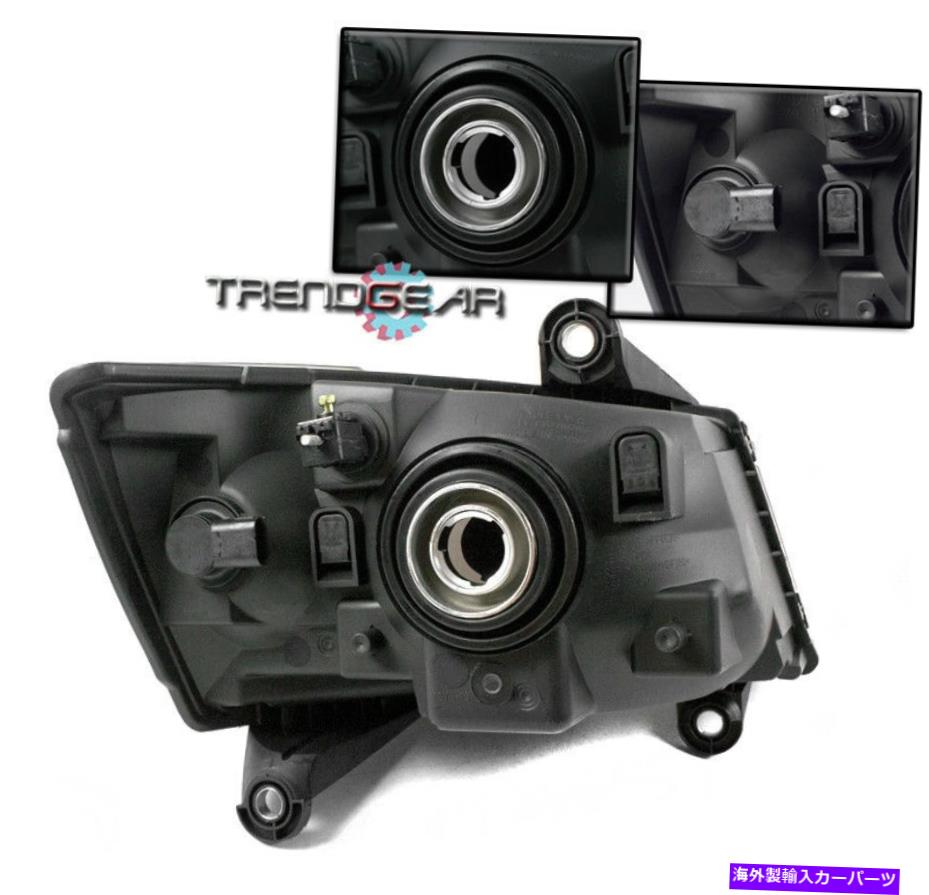 USヘッドライト 2008-2010グランドキャラバン交換用ブラックヘッドライトランプW / Blue DRL LED FOR 2008-2010 GRAND CARAVAN REPLACEMENT BLACK HEADLIGHTS LAMPS W/BLUE DRL LED【並行輸入品】