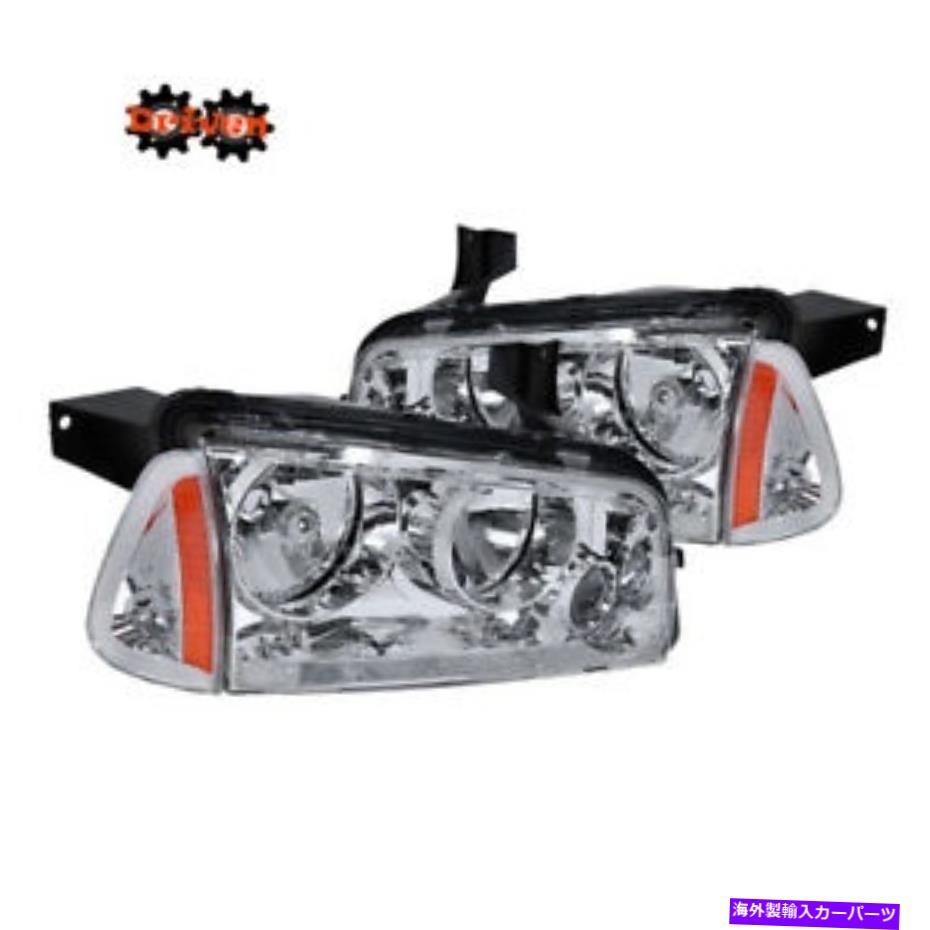 USヘッドライト 06-10ダッジ充電器ヘッドライト+コーナーコンボクロームハウジングアンバー交換 06-10 Dodge Charger Headlights + Corner Combo Chrome Housing Amber Replacement【並行輸入品】