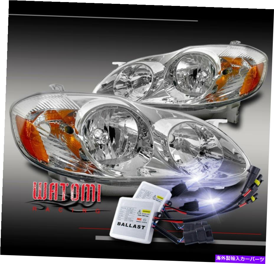 USヘッドライト 03-08トヨタカローラ交換クローム/アンバーヘッドライトヘッドランプW / 10K HID FOR 03-08 TOYOTA COROLLA REPLACEMENT CHROME/AMBER HEADLIGHTS HEADLAMPS W/10K HID【並行輸入品】