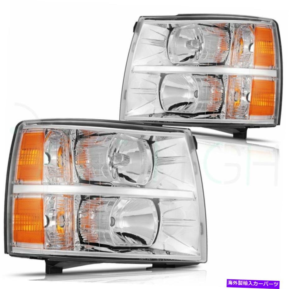 USヘッドライト ヘッドライトアセンブリ用Chevy Silverado 1500-3500 2007-2013ヘッドランプペア置換 Headlight Assembly For Chevy Silverado 1500-3500 2007-2013 Headlamp Pair Replace【並行輸入品】