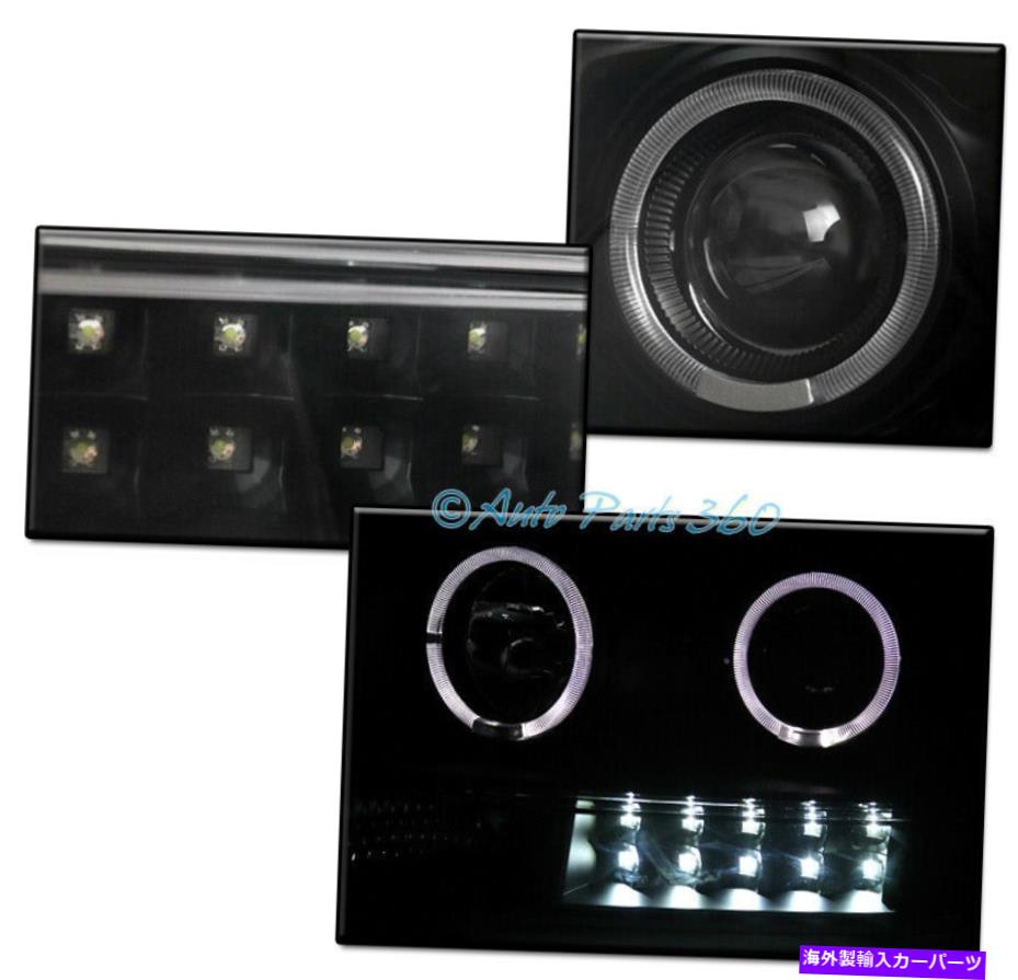 USヘッドライト 99-04ジープグランドチェロキーハローLEDプロジェクターヘッドライトヘッドランプランプブラック FOR 99-04 JEEP GRAND CHEROKEE HALO LED PROJECTOR HEADLIGHTS HEADLAMP LAMP BLACK【並行輸入品】